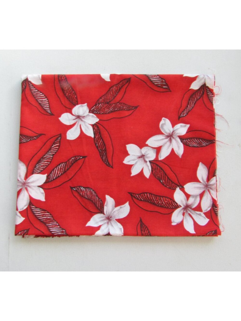 Red Tropical Floral Fabric